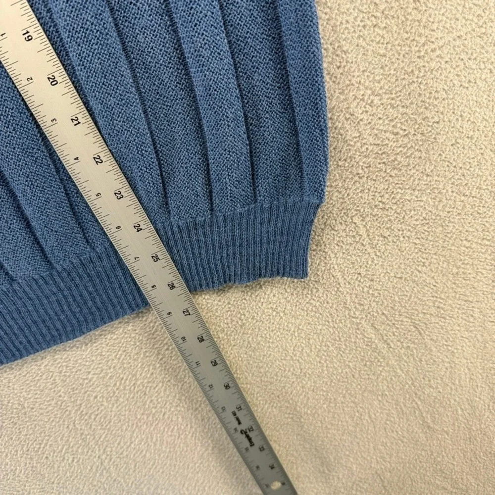 Vintage Maus Hoffman Sweater Vest Mens Medium Blue Alpaca V Neck Peru 90s V neck